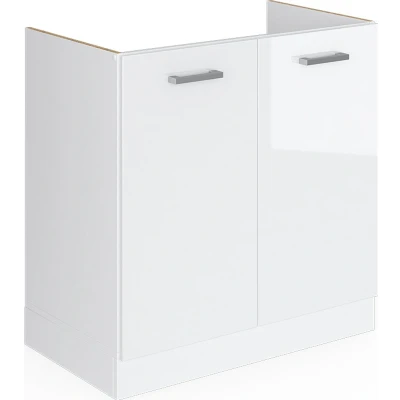 Afbeelding van Vicco Onderkast voor gootsteen R Line, Wit Hoogglans/Wit, 80 cm met deuren, zonder werkblad