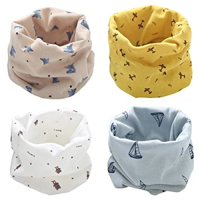 Afbeelding van ZYUPHY 4 Stuks Nekdoek Kind Nekwarmer Kinderen Warm Katoen Lente Herfst Winter Sjaal Baby Gesp Sjaals Jongens en Meisjes, B, One Size, B