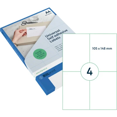 Afbeelding van Etiket Rillprint 105x148mm mat transparant 100 etiketten