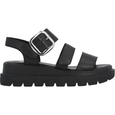 Afbeelding van Rieker Evolution Sandalen met sleehak, Dames, Maat: 41, Schwarz Leer