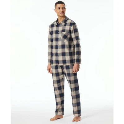 Afbeelding van Schiesser SET Pyjama, Heren, Maat: 54, Beige blau