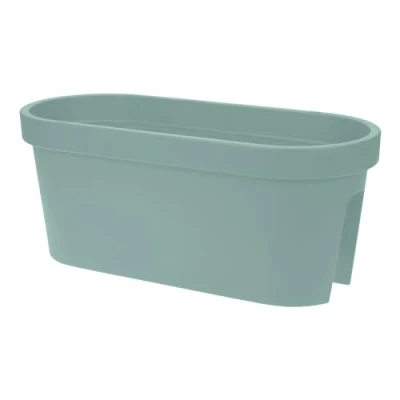 Afbeelding van Ovale plantenbak voor balkon, 60 cm, mintgroen, kunststof, om op te hangen, tuinbloempot hangen