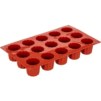 Afbeelding van Silikomart 20.059.00.0060 SF059 bakvorm, bordelaise, 15 stuks, siliconen, terracotta