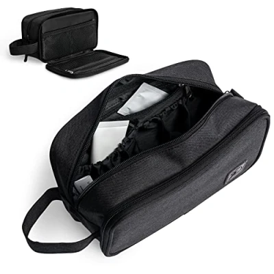 Afbeelding van Obics toilettas klein voor heren en dames met buitenvak badkameraccessoires 3L het opbergen van make up, cosmetica, crème nog veel meer uptas vakken, Grau,