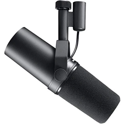 Afbeelding van Shure SM7B dynamische microfoon voor uitzending, podcast en opname, XLR studiomicrofoon muziek spraak, verlengde bandbreedte, robuuste constructie, afneembaar windscherm