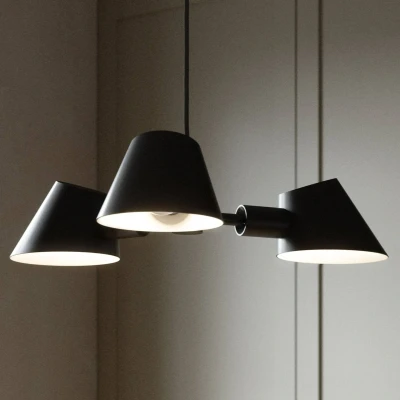 Afbeelding van Hanglamp Stay, 3 lamps, zwart