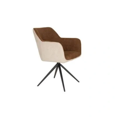 Afbeelding van Feliz Lifestyle Daley Eetkamerstoelen Beige/Bruin Set van 2