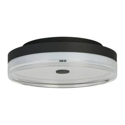 Afbeelding van Searchlight Cyprus Plafondlamp Ø 30 X 11 Cm 21W Dimbare LED Incl. Zwart En Transparant