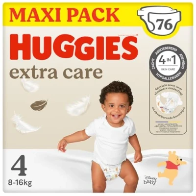 Afbeelding van Huggies Extra Care Disney Maat 4 Luiers 76 Eenheden Beige
