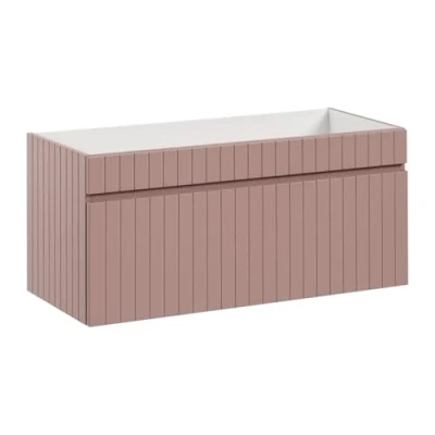 Afbeelding van Roze hangmeubel onder wastafel met strepen 100 cm SATARA L x H 46 D