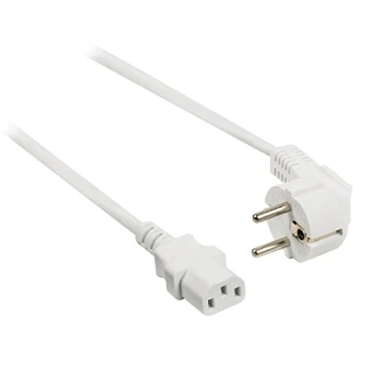 Afbeelding van MicroConnect Voedingskabel power CEE 7/7 gehoekt naar IEC 60320 C13 1.8 m wit