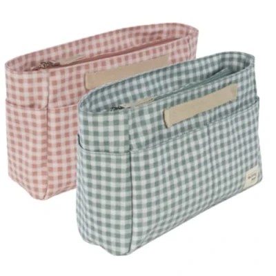 Afbeelding van Walking Mum. I Love Vichy Baby Toilettas Kleine Organizer Tas voor Toilet Accessoires Handig en Comfortabel om mee te nemen, Roze Maat: 26 x