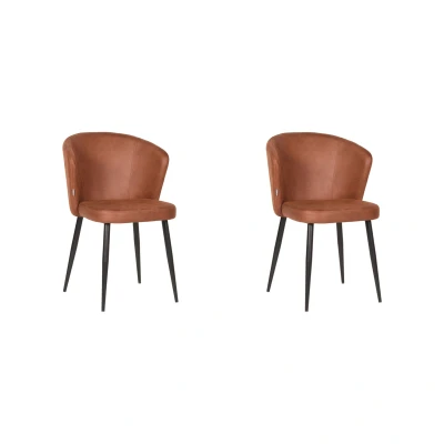 Afbeelding van Wave eetkamerstoel microvezel cognac