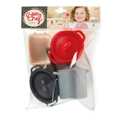 Afbeelding van Ecoiffier 100% Chef Pannen en Eetset, 8dlg.