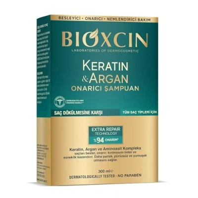 Afbeelding van bioxcin Keratine &amp; Argan Herstel shampoo 300ml (Tegen haaruitval) Herbal Bio bioxsine Anti Haaruival
