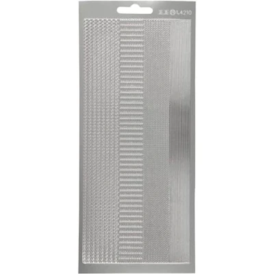 Afbeelding van Stickers vel 10x23 cm zilver randen 1vel