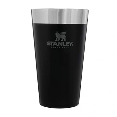 Image de Stanley Adventure Stacking Beer Pint 0.47L Garder les Boissons Fraîches Pendant 4h Verre à Bière en Acier Inoxydable À Empiler Double Paroi Isolante Lavable au Lave Vaisselle Matte Black