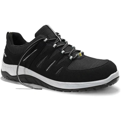 Afbeelding van ELTEN MADDOX veiligheidsschoenen zwart grijs Low ESD S3 voor heren, textiel, stalen neus, licht, sportief, zwart/grijs, maat 47