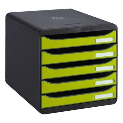 Image de Module de classement Exacompta Big Box Plus 5 tiroirs vert glossy