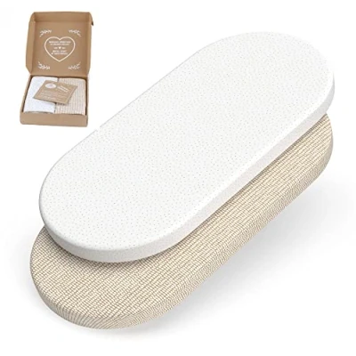 Afbeelding van mimaDu® GOTS Bio Hoeslakens, kinderwagen, matrashoes, hoeslaken, wieg, overtrek, kinderwagenmatras, overtrek geschikt voor Babybay hoeslaken 78 x 36, 80 35, 40 cm