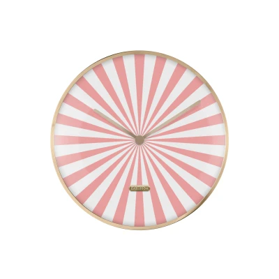 Afbeelding van Karlsson Wandklok Candy Swirl Dome Flamingo pink &amp; white Ø40cm