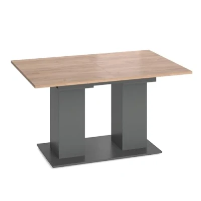 Afbeelding van Vicco Eettafel &quot;Dix&quot;, antraciet/gouden sterkte eiken, 140 x 90 cm