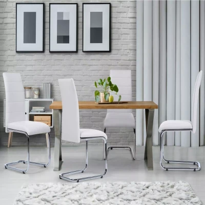 Image de Lot de 4 chaises MIA blanches pour salle à manger