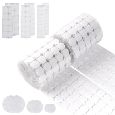 Afbeelding van VFANDV 1080 stuks zelfklevende klittenbandpunten 10/15/20 mm ronde dubbelzijdige kleefpunten voor knutselen op papier, kunststof en glas