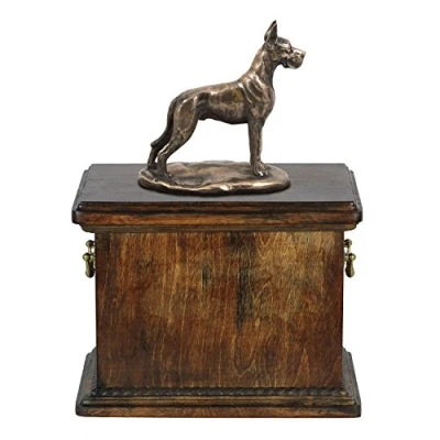 Afbeelding van Duitse Dog urn hond met beeldje Elegante klassieke voor hondenas.