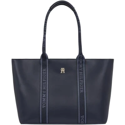 Afbeelding van Tommy Hilfiger Logotape TOTE Handtas, Dames, Maat: One Size, Blue