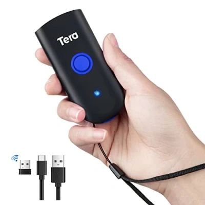 Afbeelding van Tera Bluetooth Draadloze Barcodelezers 2.4GHz USB (3 in 1) Draagbare 1D Handdouche Laser Scanner Lichtgewicht voor Smartphone Display Compatibel met iOS Android Windows Model 1100