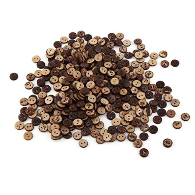 Afbeelding van Natural Brown Coconut Shell Scrapbooking Decoratie accessoires, 400 stuks, met 2 gaten, 10 mm