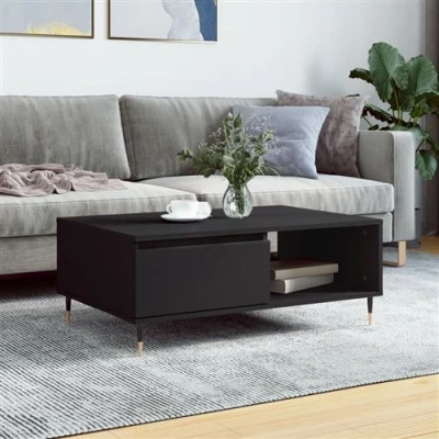 Afbeelding van Salontafel 90x60x35 cm bewerkt hout zwart