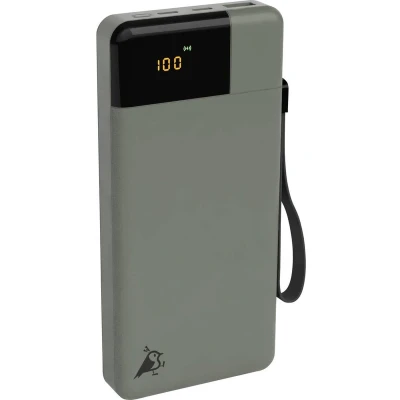 Afbeelding van Aqiila Powerbank 20.000mAh, 20W, LCD Scherm, 2x USB C, 1x A, Pass Through Charging, Lichtgewicht, Vliegtuig Veilig, Soft Touch Afwerking, Powerbird mosgroen