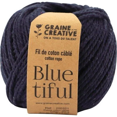 Afbeelding van Graine Créative Macramé Touw, Ft 2,5 Mm X 80 M, Indigo Touw