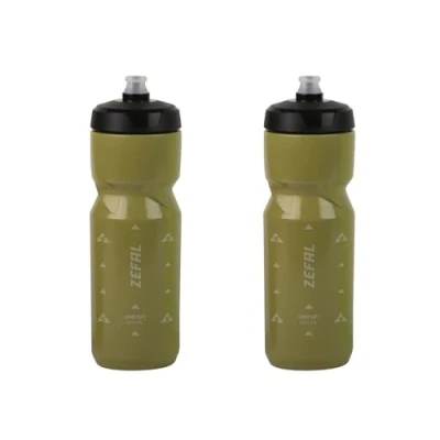 Afbeelding van ZEFAL Sense Soft 80 drinkfles voor fiets en mountainbike, set van 2 zachte geurloze sportflessen, BPA vrij, siliconen speen, olijfgroen, x 800 ml