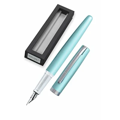 Afbeelding van Online Eleganza vulpen, metalen M iridium penpunt, geschikt voor standaard of convectorinktpatronen, geschenkdoos, kleur: turquoise.