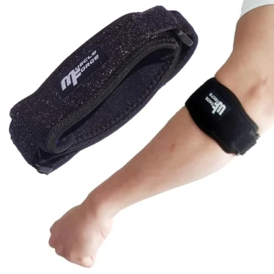Afbeelding van MuscleForge® Elleboogbrace voor golfelleboog, tenniselleboog en peesontsteking, stabilisatie stressvermindering, verstelbare tenniselleboogbrace