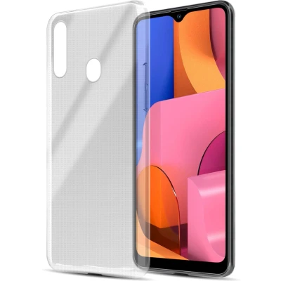 Afbeelding van Cadorabo Hoesje geschikt voor Samsung Galaxy A20s in VOLLEDIG TRANSPARANT Beschermhoes gemaakt van flexibel TPU Silicone Case Cover