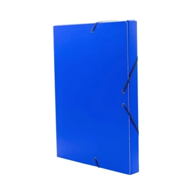Afbeelding van Raylu Paper Mat projectmap DIN A4 met 3 cm rug, map van stevig karton en rubberen sluiting voor school of kantoorprojecten, ordner maat 34 x 24 (blauw)