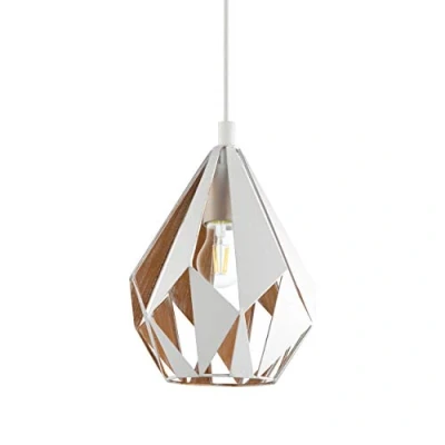 Afbeelding van EGLO Carlton 1 Hanglamp E27 20,5 cm Wit/Goud