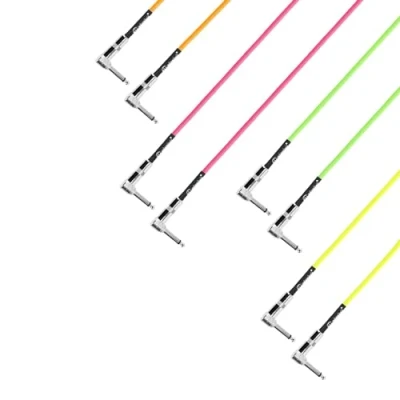 Afbeelding van Adam Hall Pedalboard patchkabel TS haakse jackstekker, 0,9 m, 4 stuks