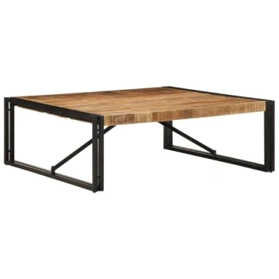 Afbeelding van vidaXL Salontafel 100x100x35 cm massief ruw mangohout