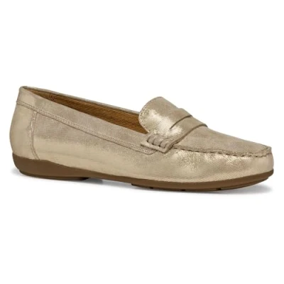 Afbeelding van Geox Annytah Instappers, Dames, Maat: 35, Light gold Veloursleer