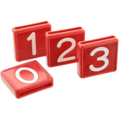 Afbeelding van Schuifnummer rood opdruk wit 10 stuks Nr. 1