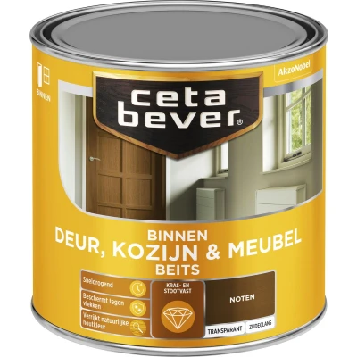 Afbeelding van Ceta Bever Binnenbeits Deur, Kozijn &amp; Meubel Zijdeglans Noten 0110 0,25 liter Blanke lak Beits