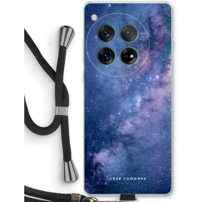 Afbeelding van Case Company® hoesje met Koord geschikt voor OnePlus 12r Nebula Telefoonhoesje Zwart Bescherming aan alle Kanten en Over de Schermrand