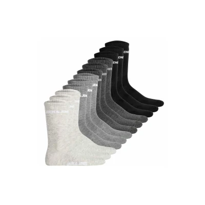 Afbeelding van Jack &amp; Jones Tennis 12ER PACK Jaclogo Sokken, Heren, Maat: 41 46, Schwarz grau