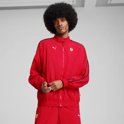 Afbeelding van Puma Scuderia Ferrari RACE T7 Oversized Sweater met rits, Heren, Maat: Small, Rosso corsa
