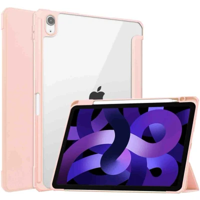 Afbeelding van iMoshion Tablet Hoes Geschikt voor iPad Air 5 (2022) /iPad 11 inch (2024) M2 / 4 (2020) Trifold Hardcase Bookcase Roze